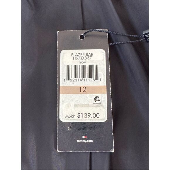 Tommy Hilfiger Women’s Grey Elbow-Patch Button-Cuff Blazer Size 12 - Picture 11 of 15